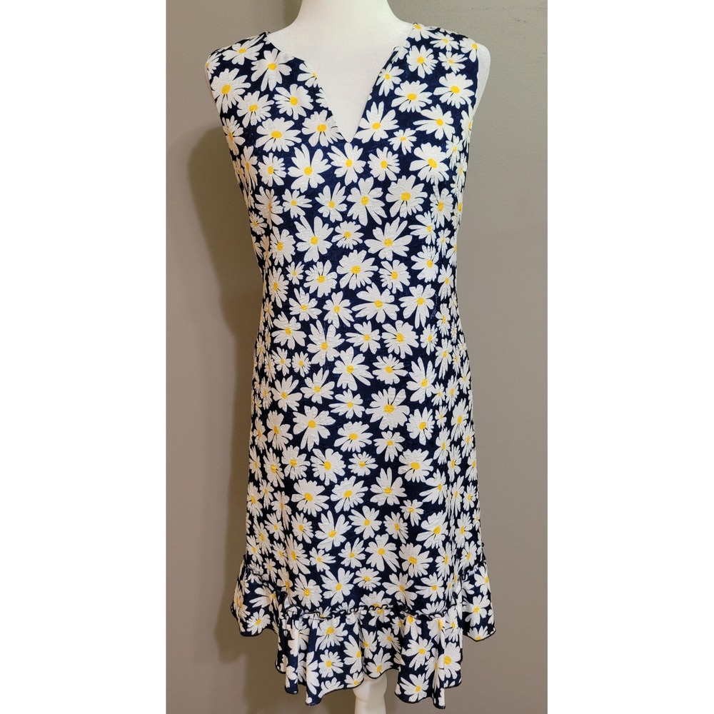Karl Lagerfeld Daisy Floral Ruffle Hem Dress